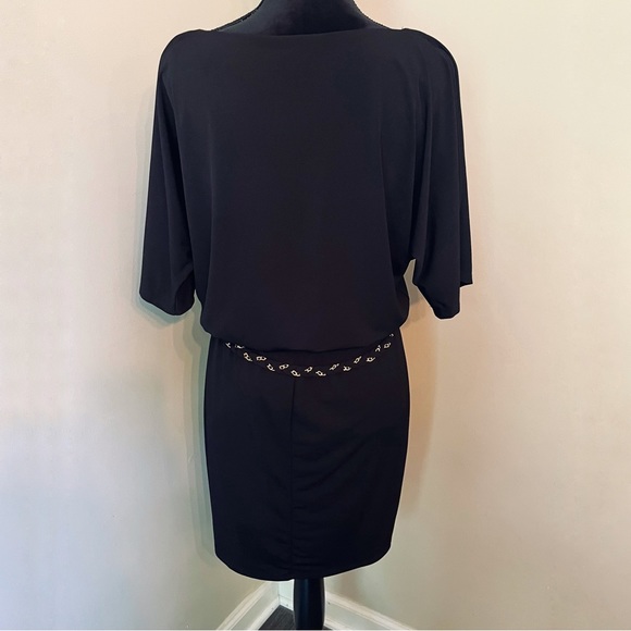 THALIA SODI Size S Black Cold Shoulder Embellished Mini Dress - Picture 9 of 12